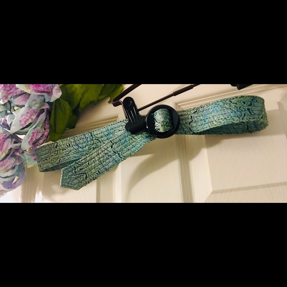 J. CREW Green Paisley Tie-Silk Belt S/M NWOT
